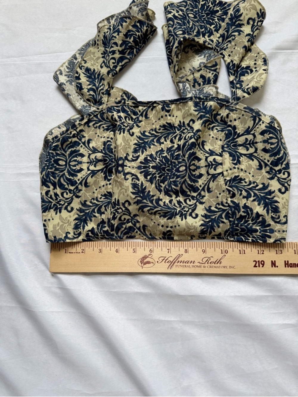90s Style Blue Floral Corset Crop Top Festival Boho Medium - Picture 8 of 11